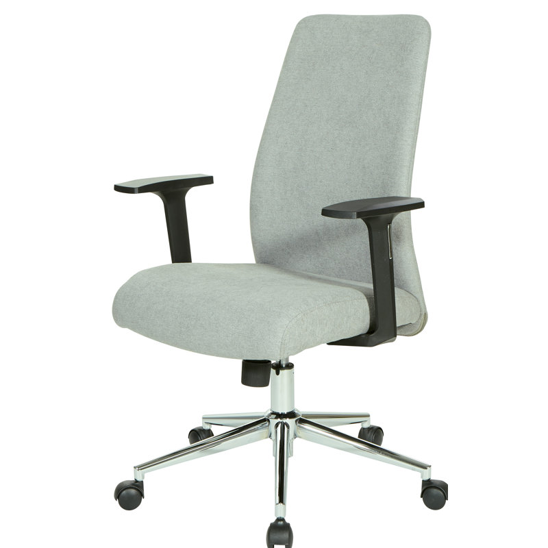 Chaise de bureau en polyester Evanston, Tissu couleur brouillard