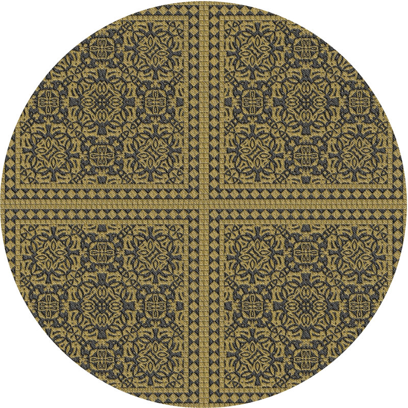 Damask Indoor Rug, Round 4'