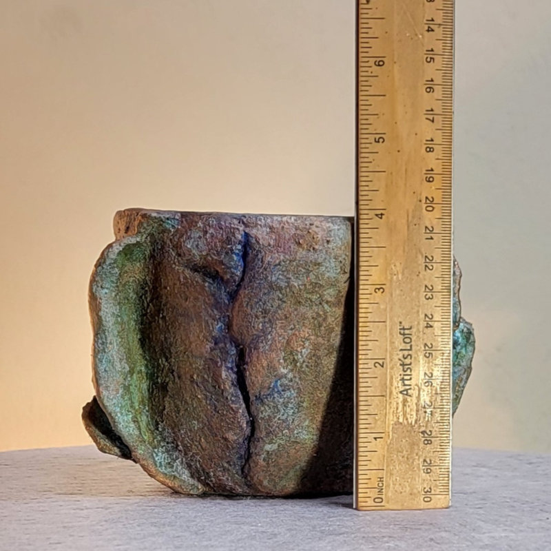 Sapphire Fracture Sculptural Vessel (Accent Vase) – Pal Tiya Series – 4.5″ H × 5″ W