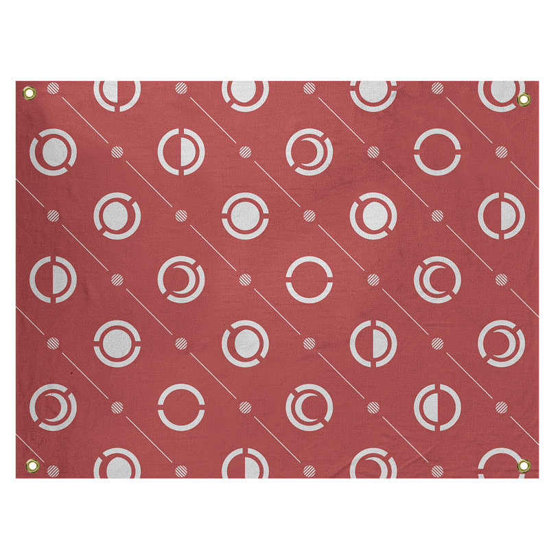 Tapisserie, H 26 po x l 36 po, Rouge/blanc