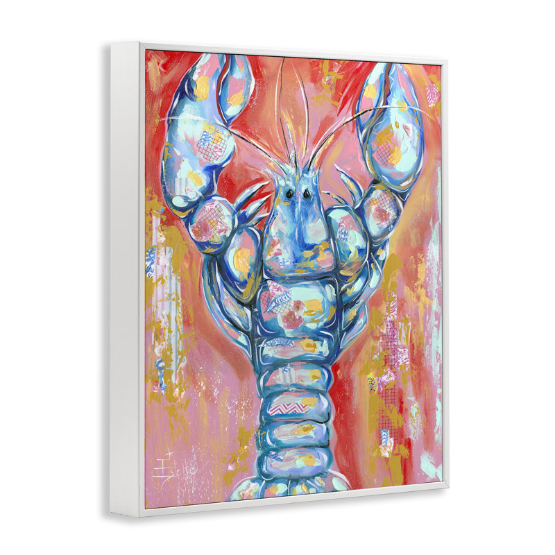 Abstrait en patchwork de homard, estampe numérique par Estelle Grengs, H 14 po x l 11 po