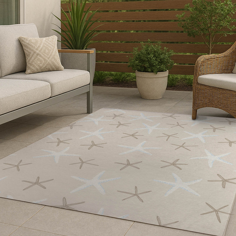 Tapis d'extérieur Starfish, Sable, Rectangle 5 pi x 7 pi