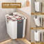 Ensemble de 2 paniers à linge pliables, panier à linge suspendu - Conception ventilée et peu encombrante, convient aux salles de bain, aux chambres à coucher, aux dortoirs, aux salles de lavage, avec un sac à linge gratuit