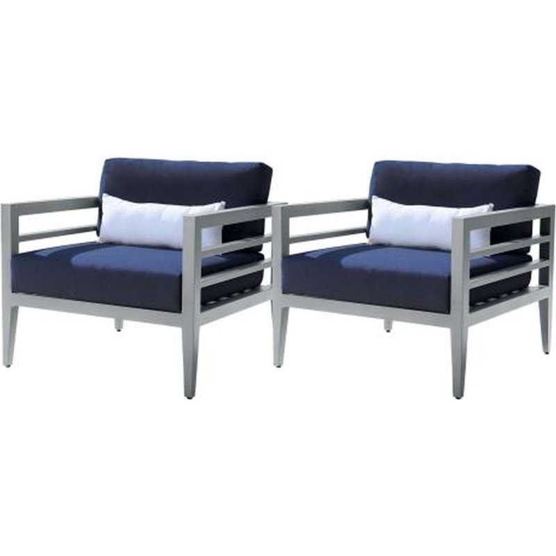 Chaise de patio avec coussin Winthrop, Spectre indigo Sunbrella®