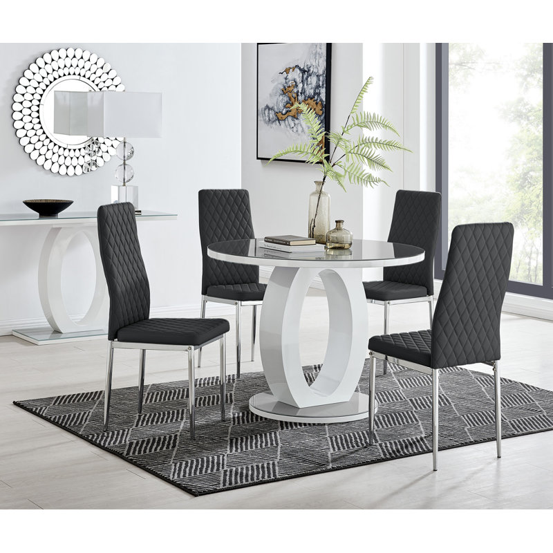 Scottsmoor 4 - Person Dining Set, Black, Grey