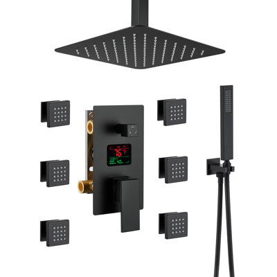 Herathena Ceiling Mounted Luxury Shower System with Digital Display (Rough-in Valve Included)