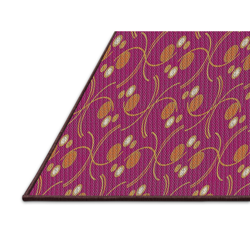 Tapis rose tissé à la machine, Rectangle 5 pi x 7 pi
