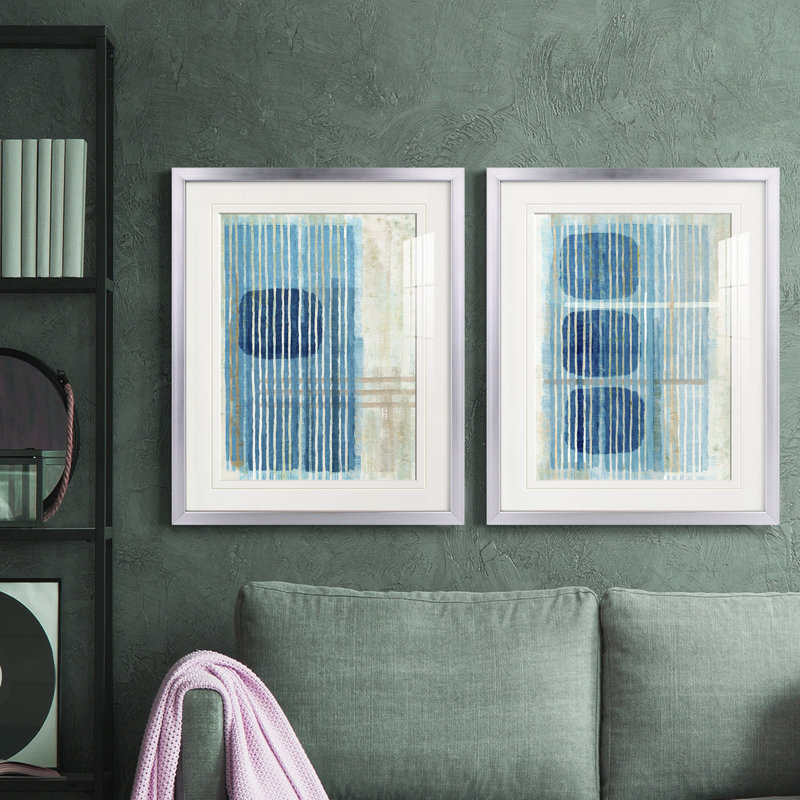 «Blue Blue Horizon I», reproduction encadrée de qualité supérieure - prête à être accrochée