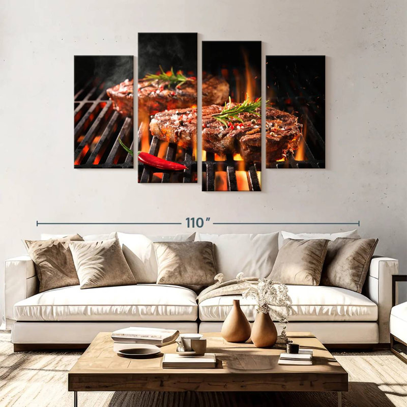 Yarlin Sizzling Beef Steaks, 54" H x 84" W