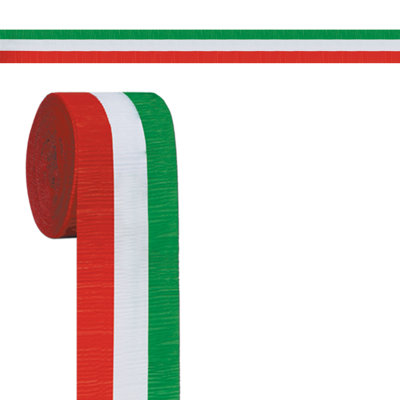 Serpentin de Noël en crêpe rouge, blanc et vert Christmas