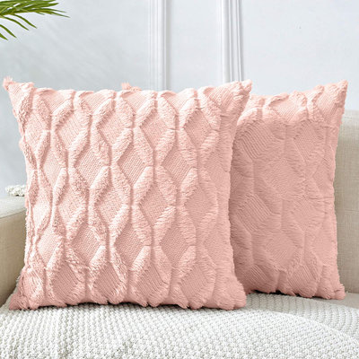 Ensemble de 2 housses de coussins décoratifs carrés de 18 po x 18 po