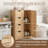 Oak Bathroom Storage Cabinet With 4 Drawers And 1 Door-1178162312