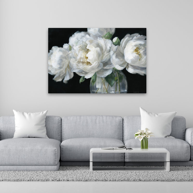 Bouquet floral - pivoines en verre, H 40 po x l 60 po