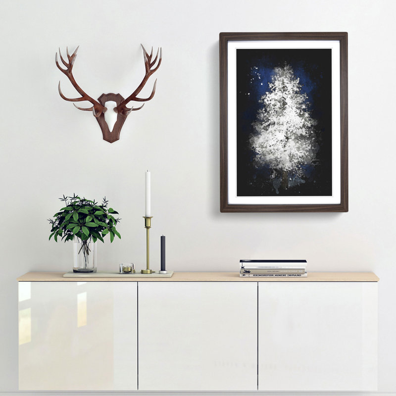 Tree at Winter - Picture Frame Graphic Art Print, 87cm H x 62cm W x 2cm D, Walnut Framed