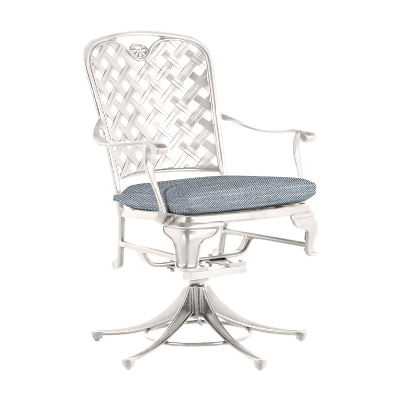 Outdoor Provance Rocking Metal Chair with Cushions, No Welt, Chalk, Bali Pearl