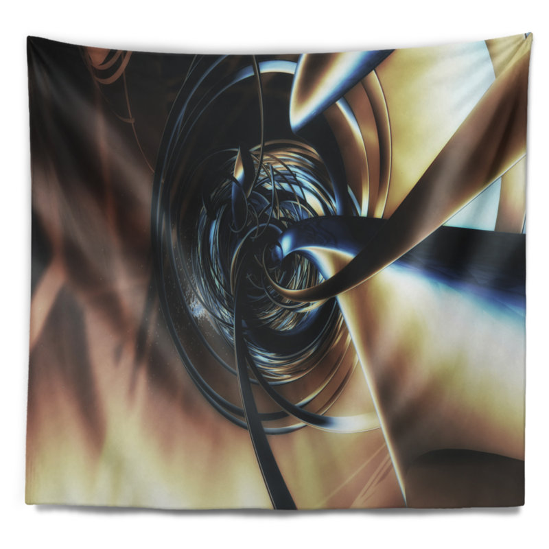 Tapisserie de centre fouillis fractal 3d, H 50 po x l 60 po