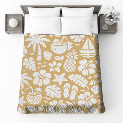 Couvre-lit matelassé Tropical Beach