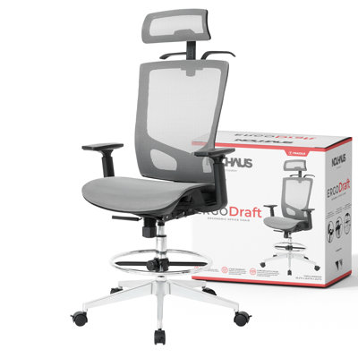 Nouhaus Inc Drafting Chair with Headrest