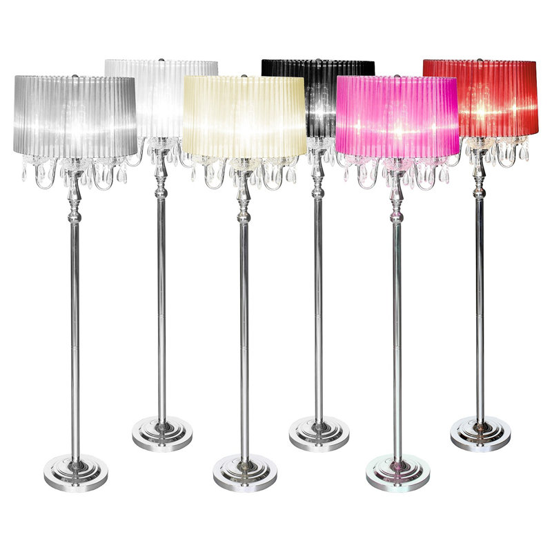 Warwick Chrome Traditional Floor Lamp, Silver, Cream