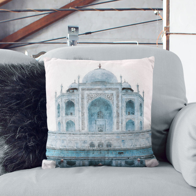 Square Throw Cushion, White, 40cm H x 40cm W x 15cm D