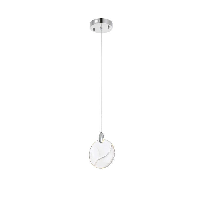 Luminaire suspendu en cristal 6 pouces Avery, Chrome chrome