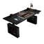 Bureau d'ordinateur à hauteur réglable noir avec panneau perforé Gaming Style | Poste de travail intelligent-2136923029