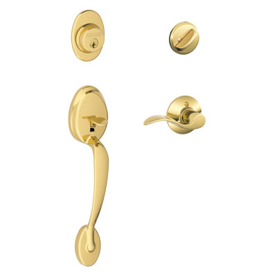 Plymouth Handleset with Deadbolt and Accent Door Lever and Rosette