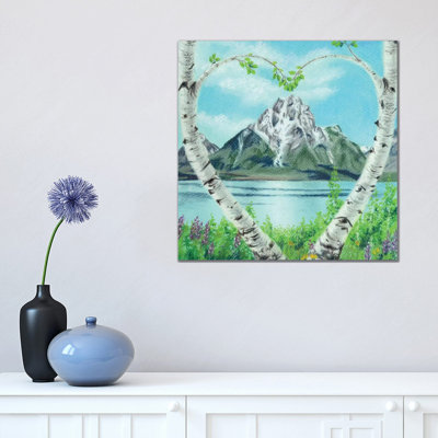 Teton Heart 1 Piece Wrapped Canvas Painting