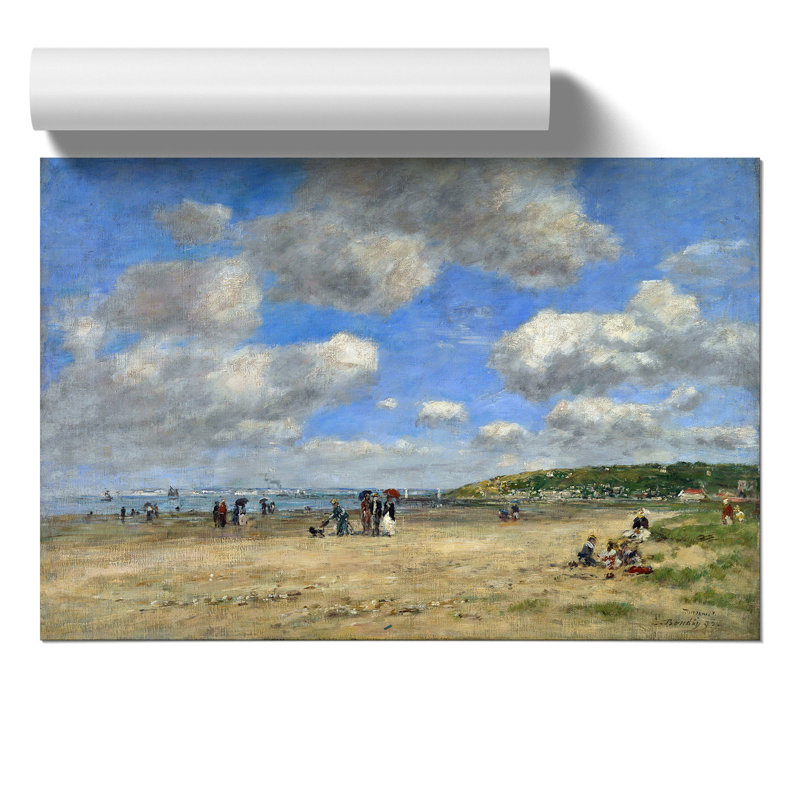 Beach At Trouville Vol.4 by Eugene Boudin - No Frame Painting, 42cm H x 59cm W x 0.1cm D