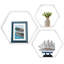 Ensemble de tablettes flottantes hexagonales en métal 3 pièces Sorbus, blanc-146335359