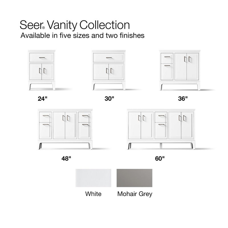 Seer 36-In Bathroom Vanity Set, Mohair Gray