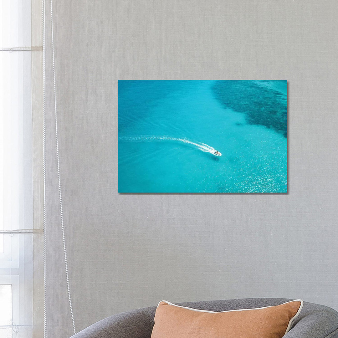 Small Boat Turquoise Water by James Vodicka - Wrapped Canvas Gallery-Wrapped Canvas Giclée