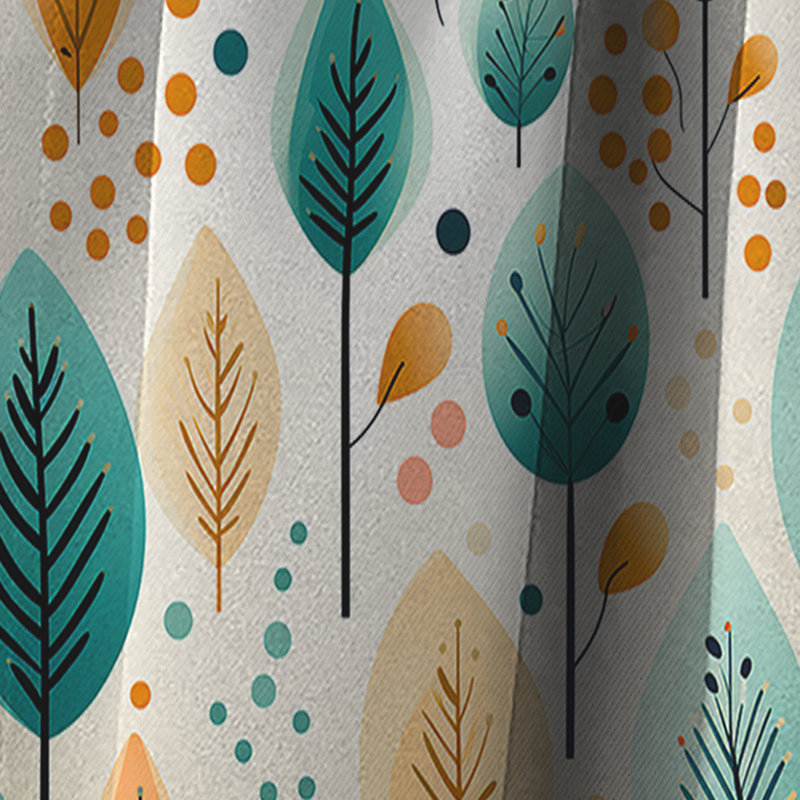 Motif de forêt pastel aux couleurs pastel III - Rideau floral - Rideau occultant floral - 1 panneau, L 52 po x L 95 po