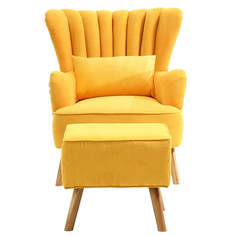 Sofa with cushion footstool, Yellow