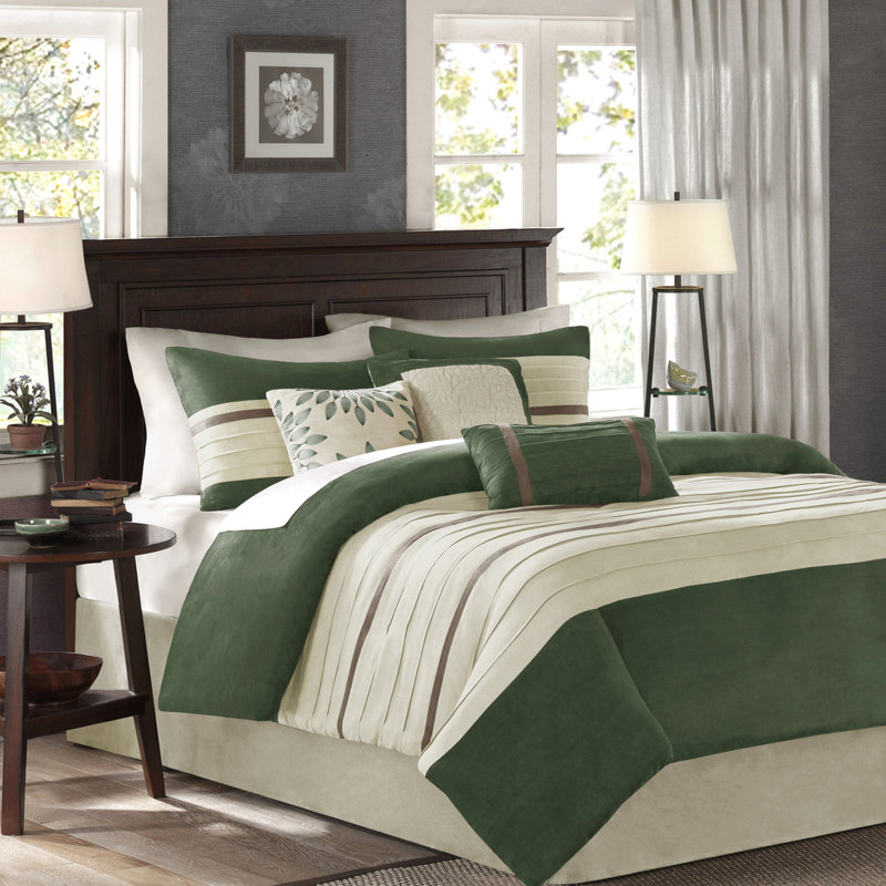 Édredon pour grand lit 7 pièces, faux suède, coussins décoratifs brodés, fer à vapeur pour suède froissé au lit, doux au toucher, coussins et lavable