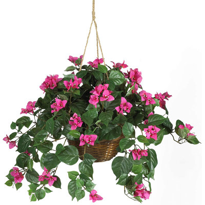 2 Pcs Look Real Artificial Flowers For Outdoors, Realistic Fake Artificial Hanging Flowers For Outdoors UV Resistant Silk Faux Hanging Plants Flowers For Porch Patio Garden