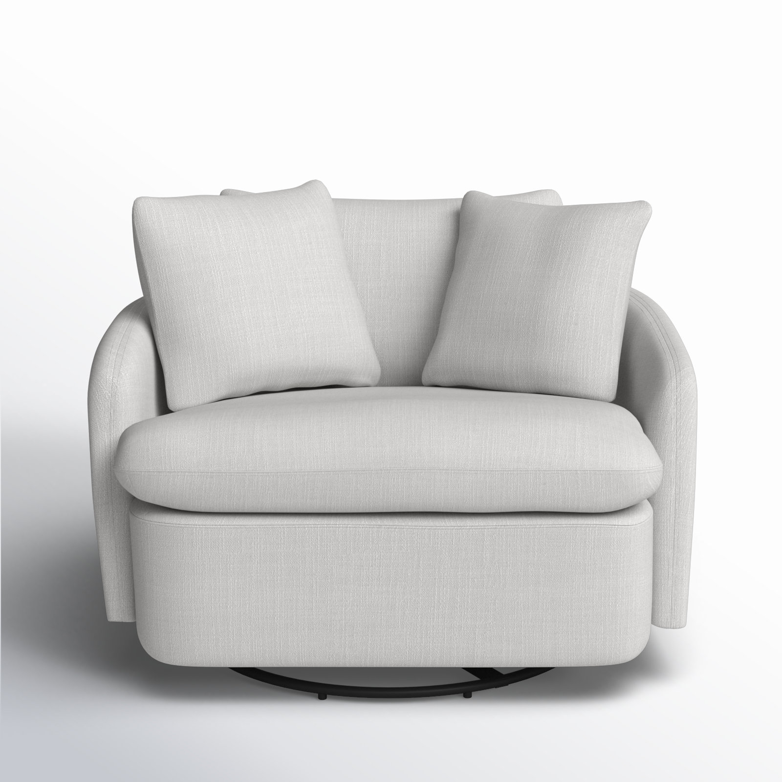 Nelida 47" Wide Upholstered Swivel Barrel Chair