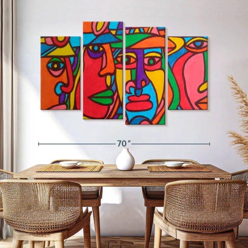 Leisha Chilean Faces, 42" H x 68" W