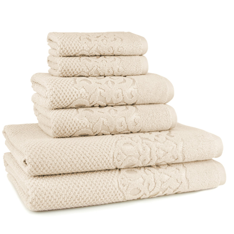 Travers 6 Piece Turkish Cotton Towel Set, Beige