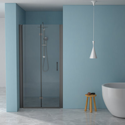32"W X 72"H Fold Frameless Shower Door With Tempered Glass, 1/4" (6 Mm)