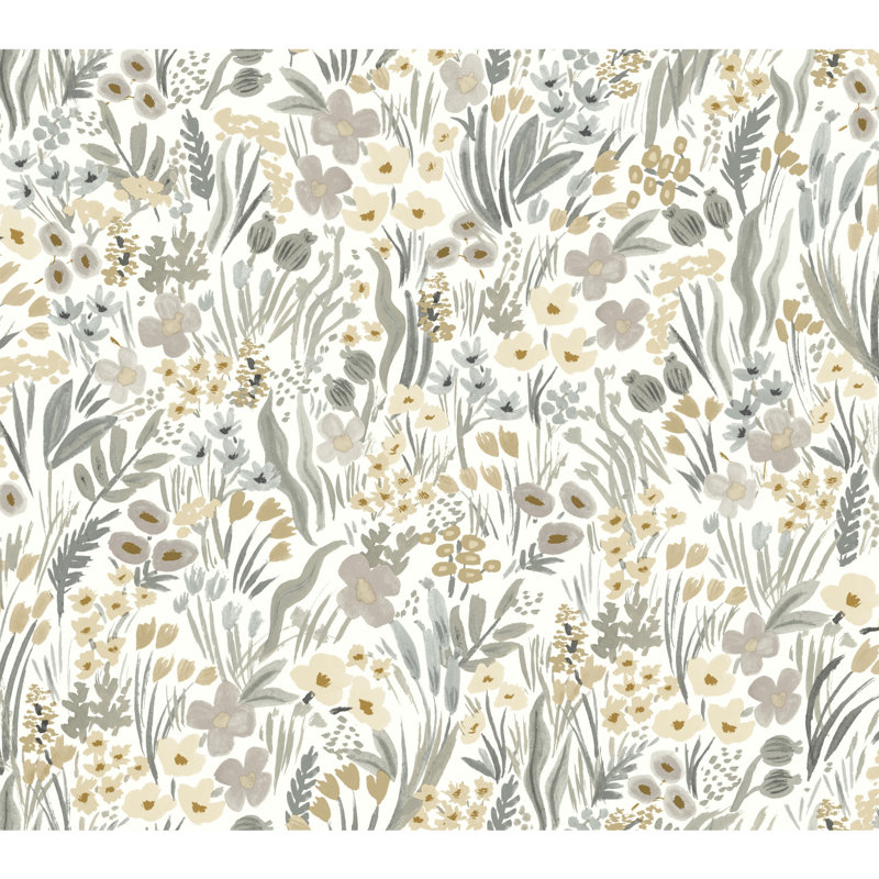 Lea Peel & Stick Wallpaper, Gray/White