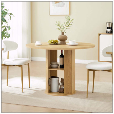 47.24" Round Dining Table (Serves 2–4) with Two Dining Chairs