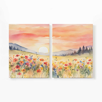 Rolling Hills and Wildflowers Canvas Print