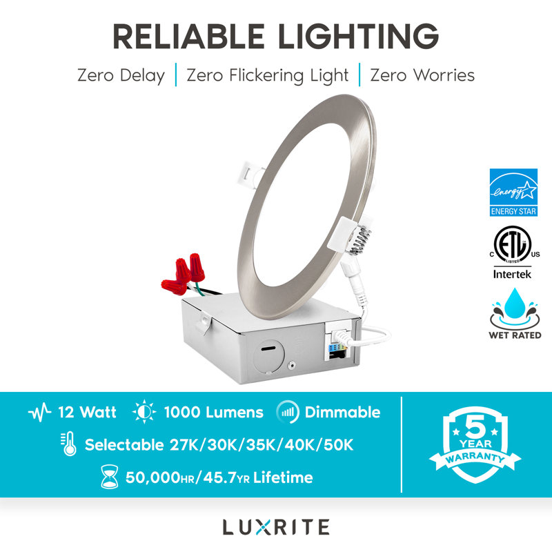 Ensemble d'éclairage encastré Canless 6 "Ultra Slim
