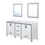 Meuble-lavabo double l 72 po x P 22 po avec plateau blanc et miroirs 30 po Ziva-128094241-46754839