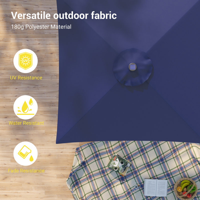 Parasol de marché carré 78 po Royden, Bleu marine