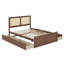  Lit plateforme en bois avec 4 tiroirs et tête de lit en rotin Canup-515138563-515138561