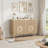 47.2" Modern Sideboard Buffet, Credenza Storage Cabinets, Adjustable Shelves, Natural Oak-1661814897
