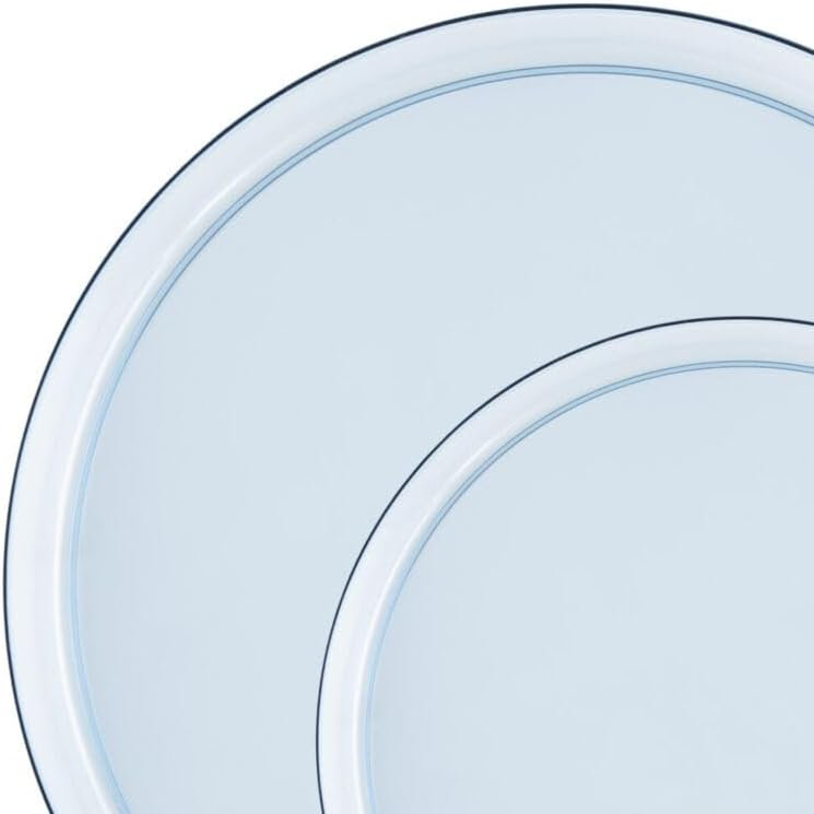 Assiettes à dessert 5,5 pouces en plastique bleu transparent, Ensemble de 10