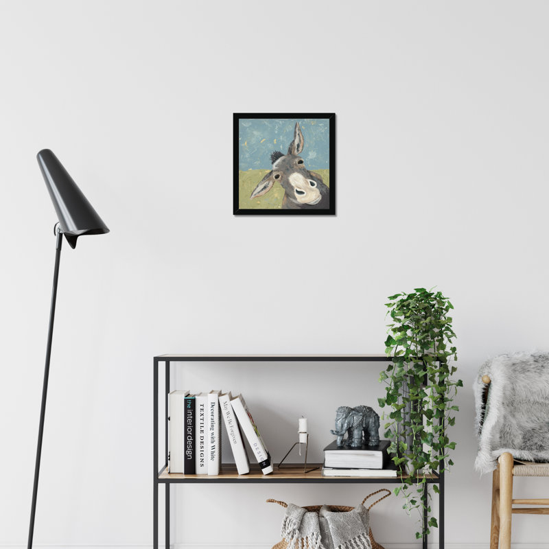 Farm Life-Mule by Jade Reynolds - Painting, Black Framed Paper Print, 34cm H x 34cm W
